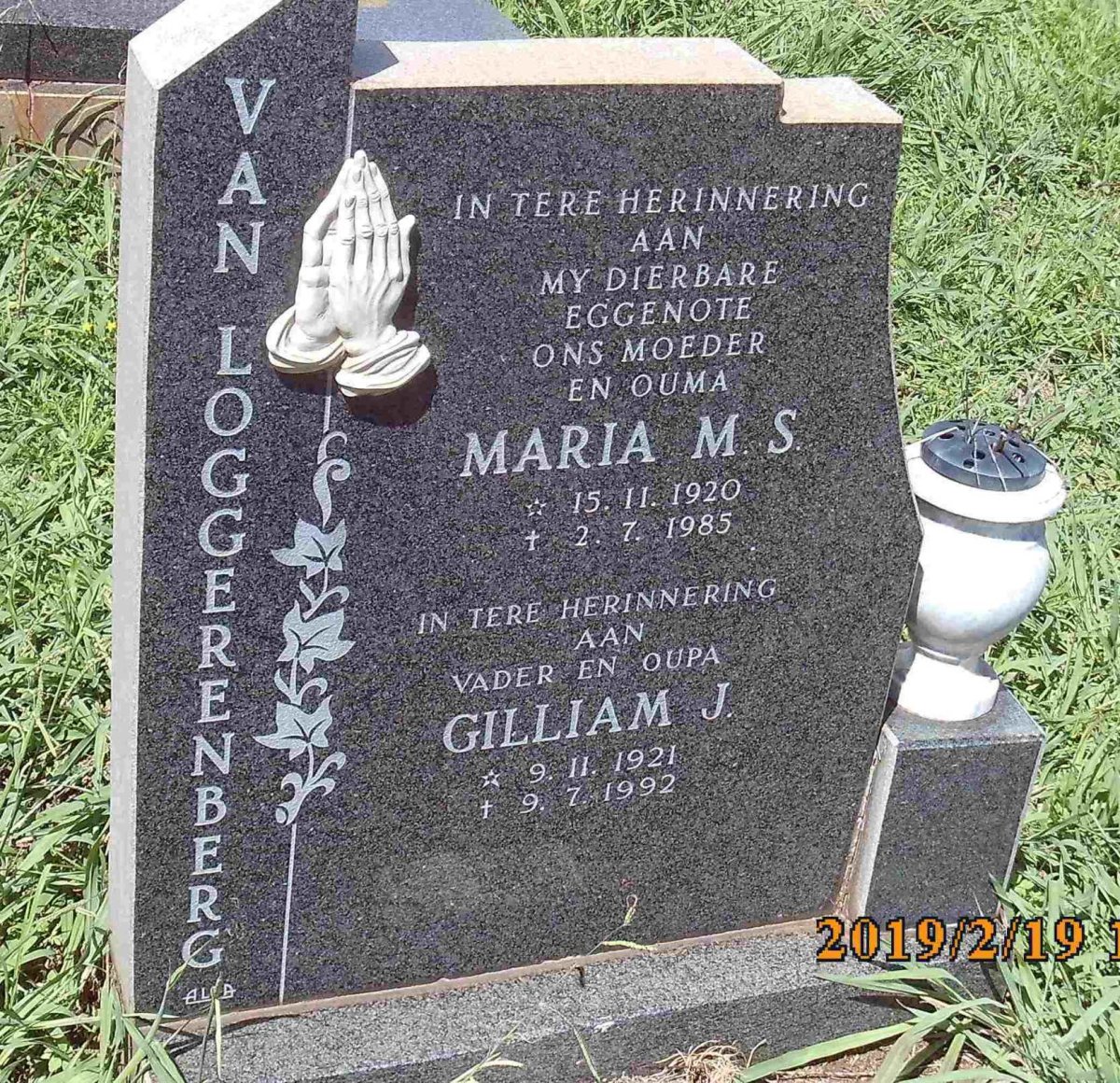 LOGGERENBERG Gilliam J., van 1921-1992 &amp; Maria M.S. 1920-1985