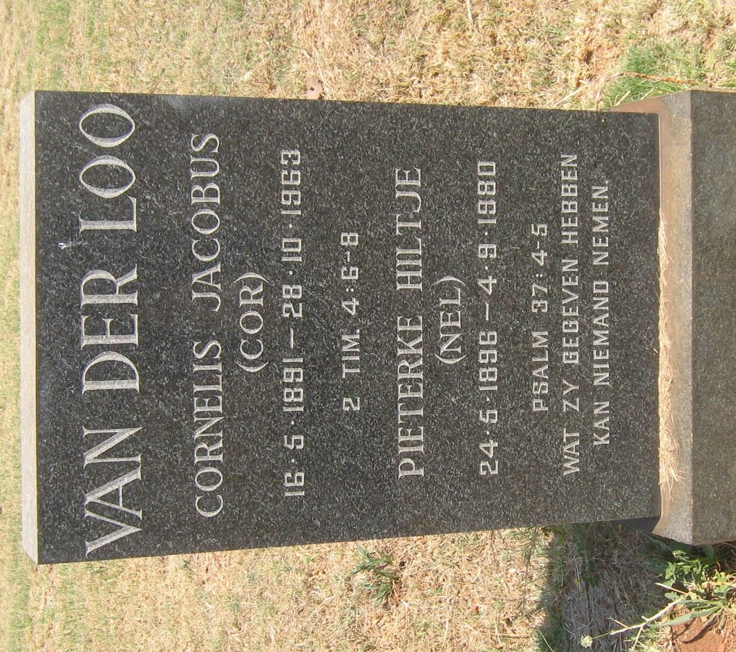 LOO Cornelis Jacobus, van der 1891-1963 &amp; Pieterke Hiltje NEL 1896-1980