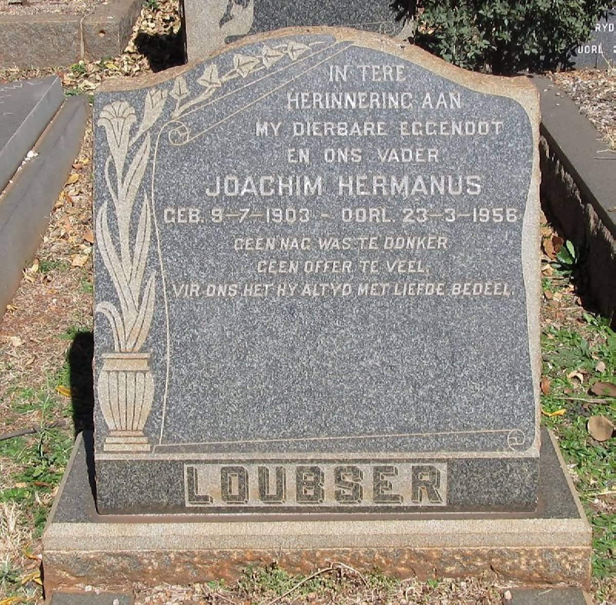 LOUBSER Joachim Hermanus 1903-1956