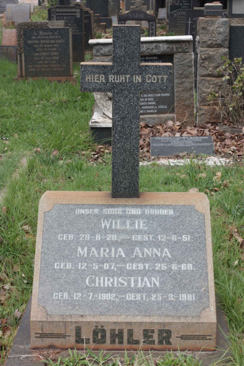 LOHLER Christian 1902-1981 &amp; Maria Anna 1907-1968 :: LOHLER Willie 1928-1951