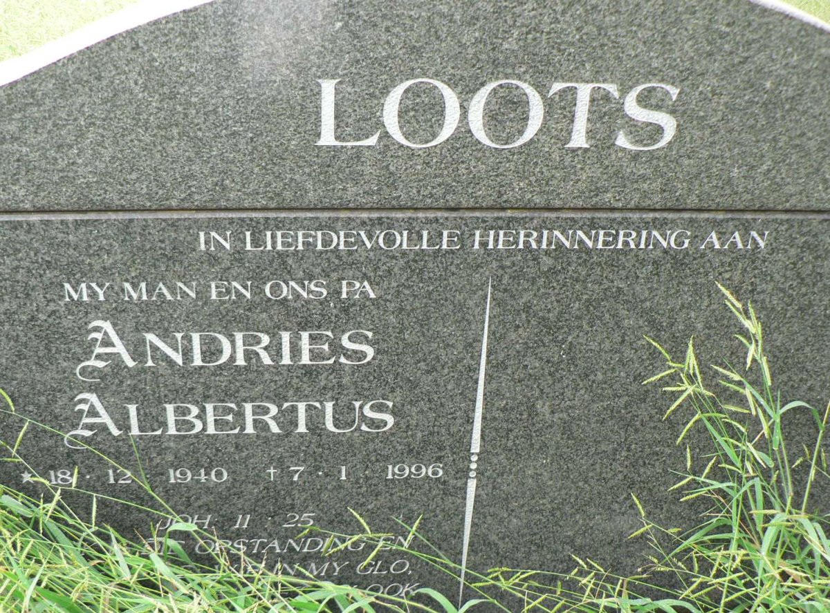 LOOTS Andries Albertus 1940-1996
