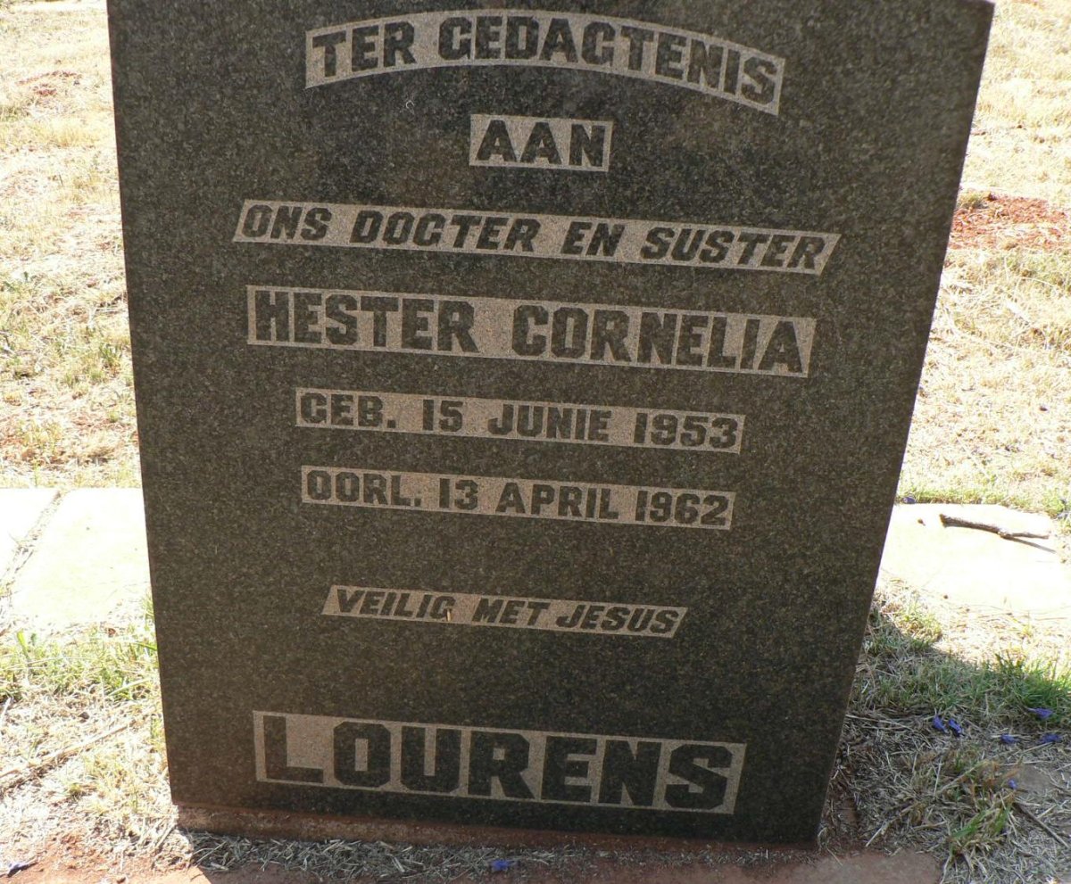 LOURENS Hester Cornelia 1953-1962