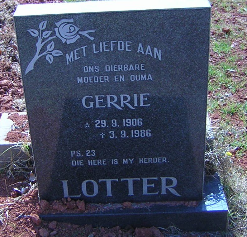 LOTTER Gerrie 1906-1986