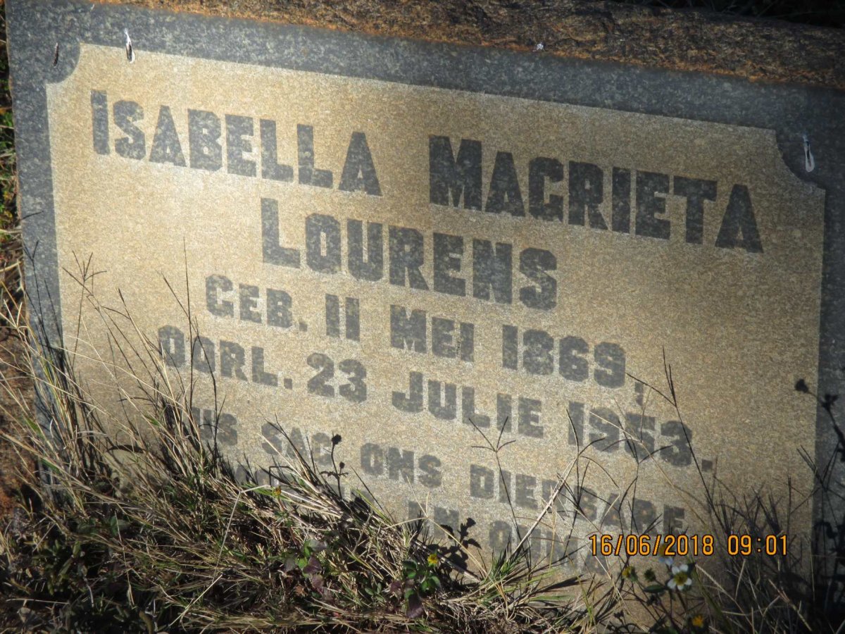 LOURENS Isabella Magrieta 1869-1953