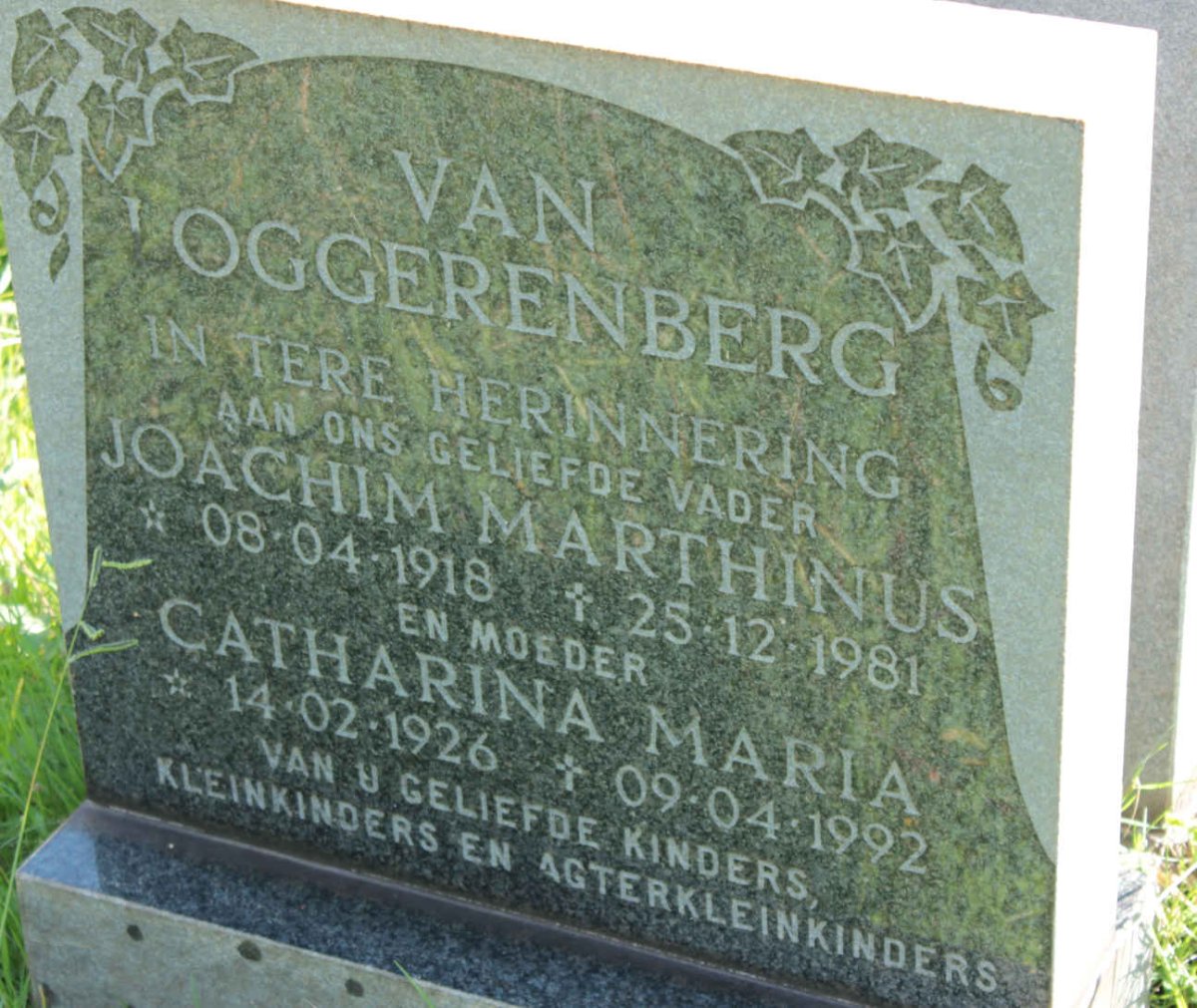 LOGGERENBERG Joachim Marthinus, van 1918-1981 &amp; Catharina Maria 1926-1992