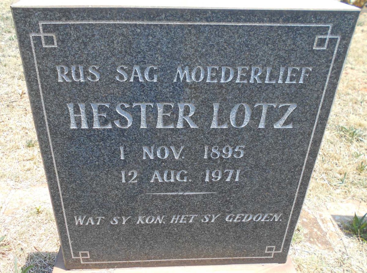 LOTZ Hester 1895-1971