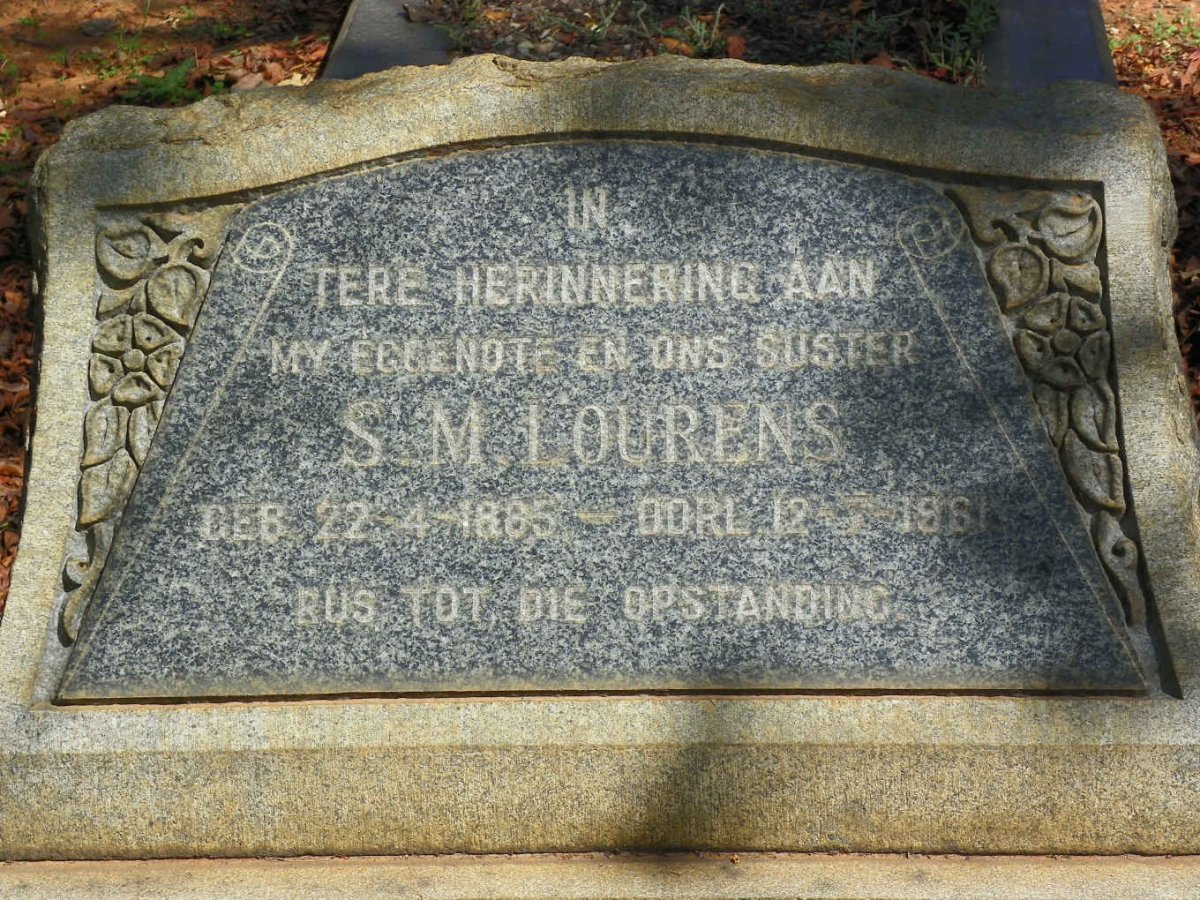 LOURENS S.M. 1885-1961
