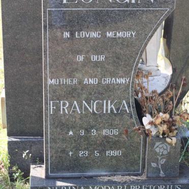 LONGIN Francika 1906-1990 :: PRETORIUS Nerina Modari 1953-2001