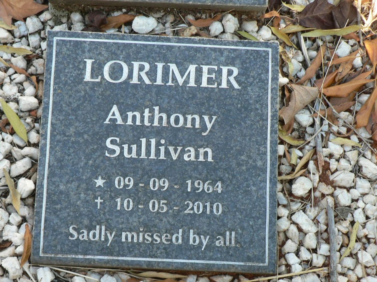 LORIMER Anthony Sullivan 1964-2010