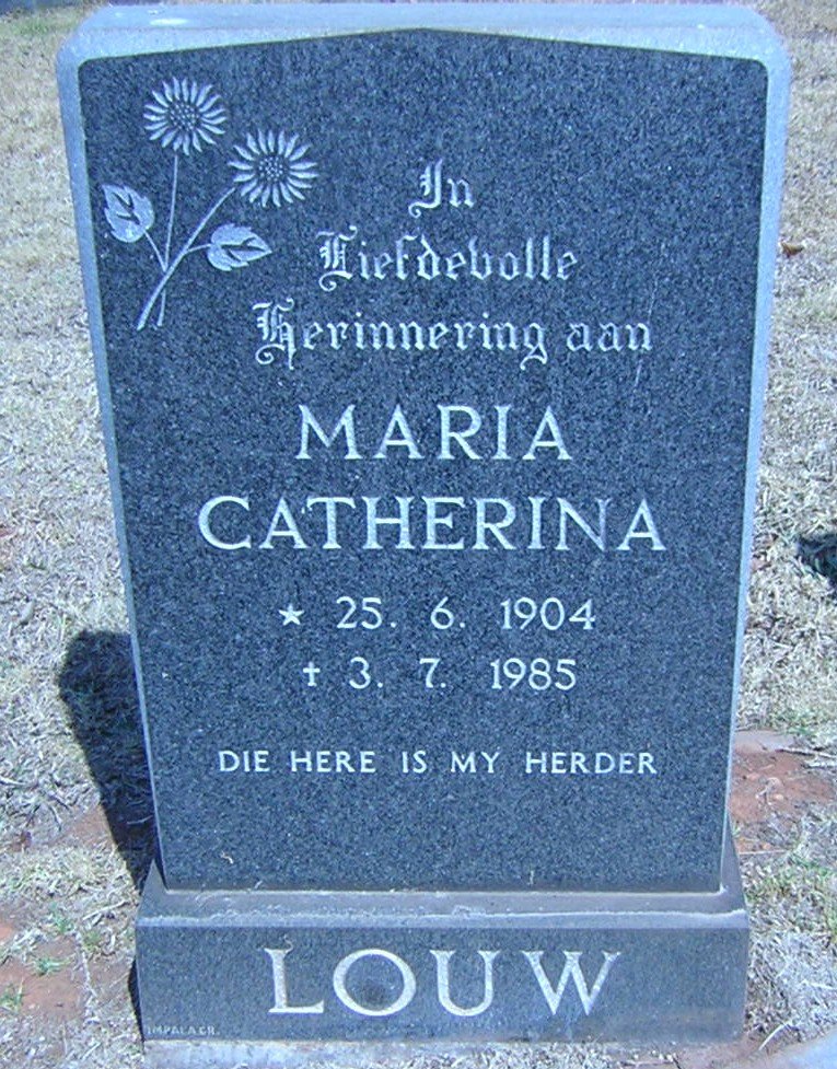 LOUW Maria Catherina 1904-1985