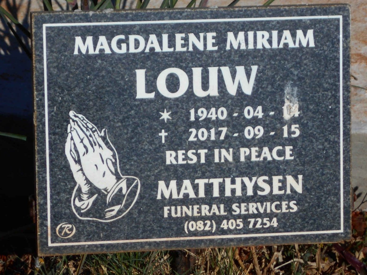 LOUW Magdalene Miriam 1940-2017