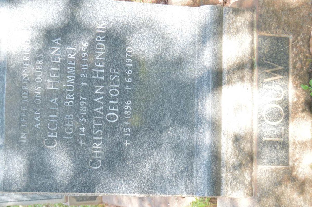 LOUW Christiaan Hendrik Oelofse 1896-1970 &amp; Cecilia Helena BRUMMER 1897-1956