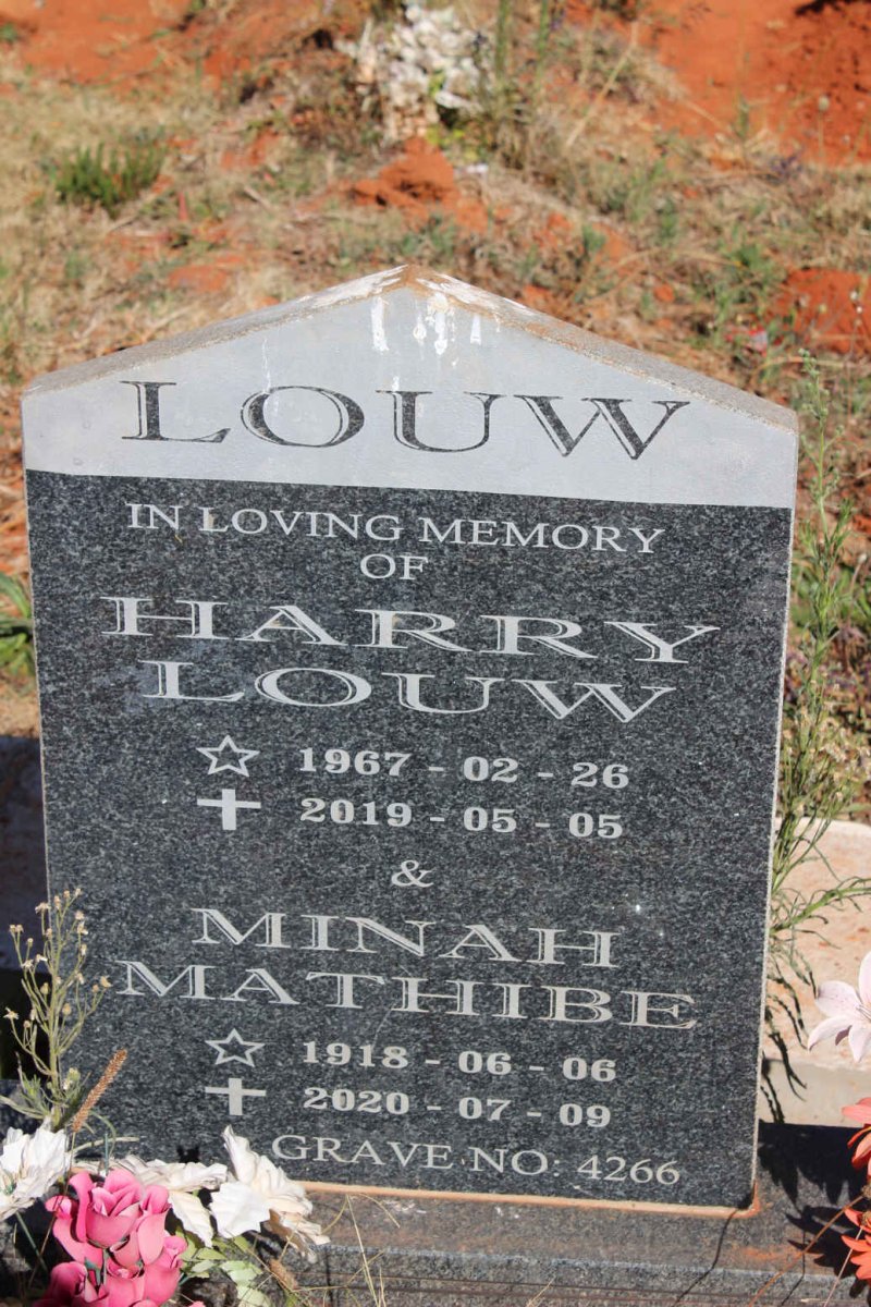 LOUW Minah MATHIBE 1918-2020 :: LOUW Harry 1967-2019