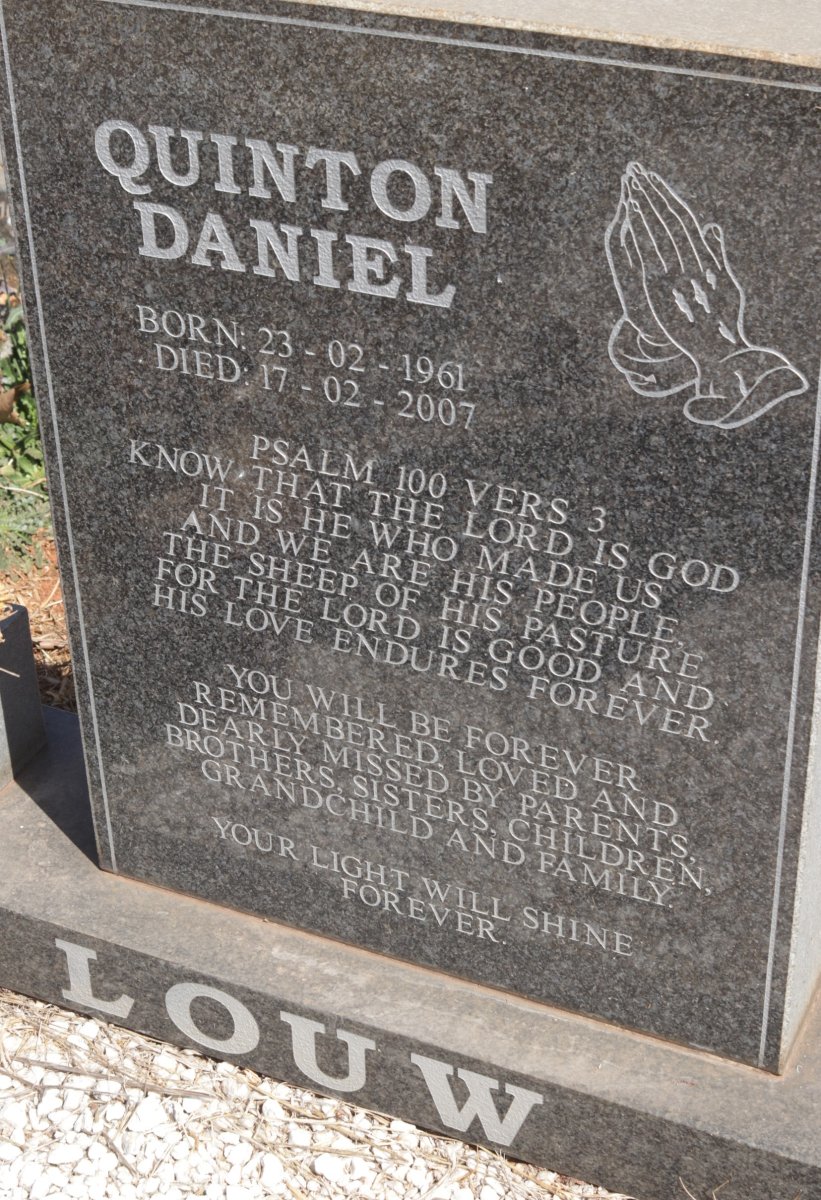 LOUW Quinton Daniel 1961-2007