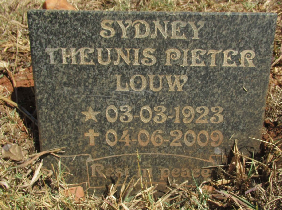 LOUW Sydney Theunis Pieter 1923-2009