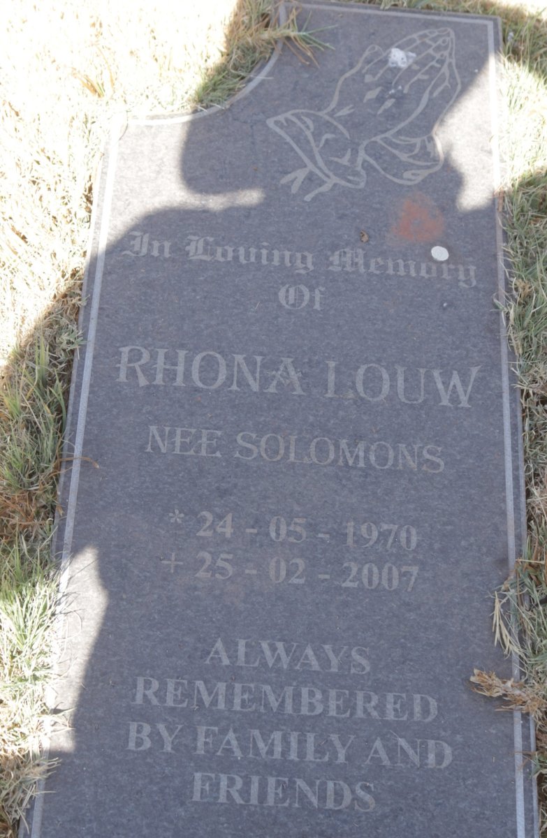 LOUW Rhona nee SOLOMONS 1970-2007