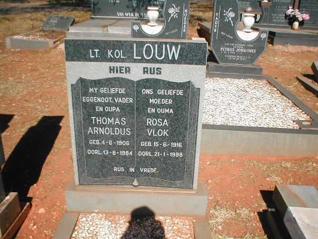 LOUW Thomas Arnoldus 1906-1984 &amp; Rosa Vlok 1916-1998