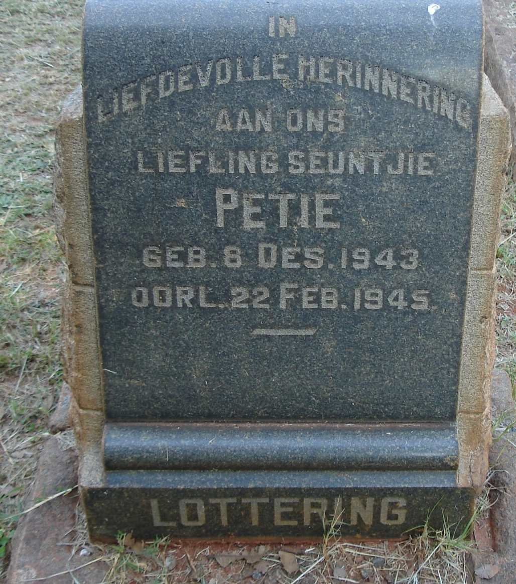 LOTTERING Petie 1943-1945