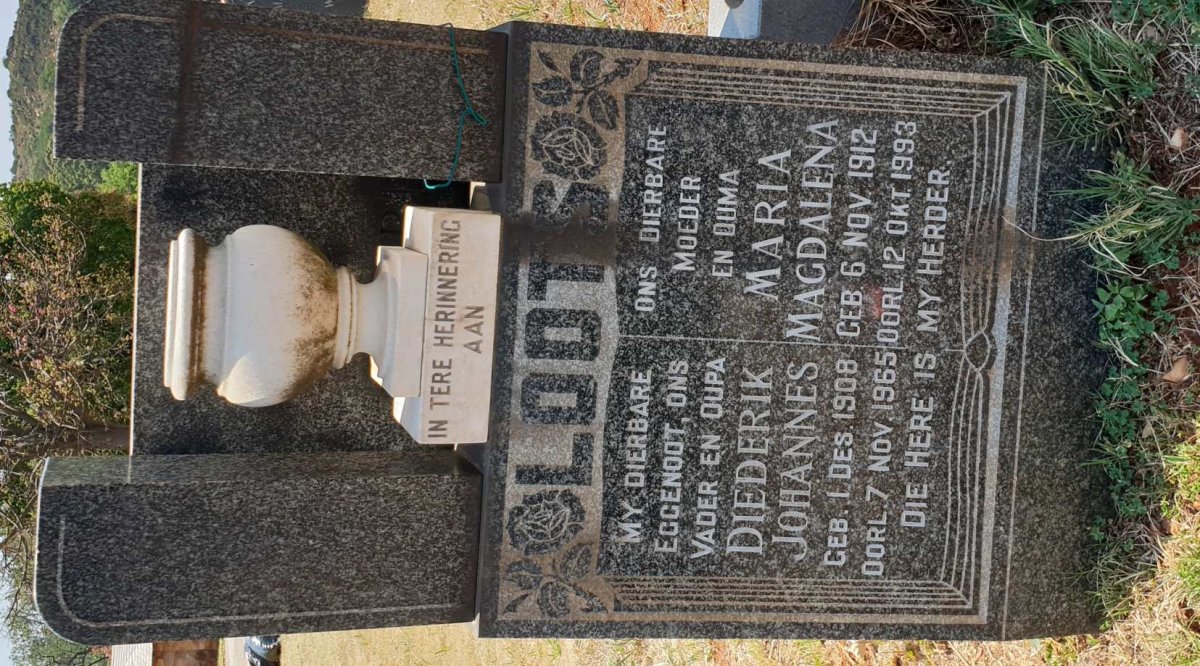 LOOTS Diederik Johannes 1908-1965 &amp; Maria Magdalena 1912-1993