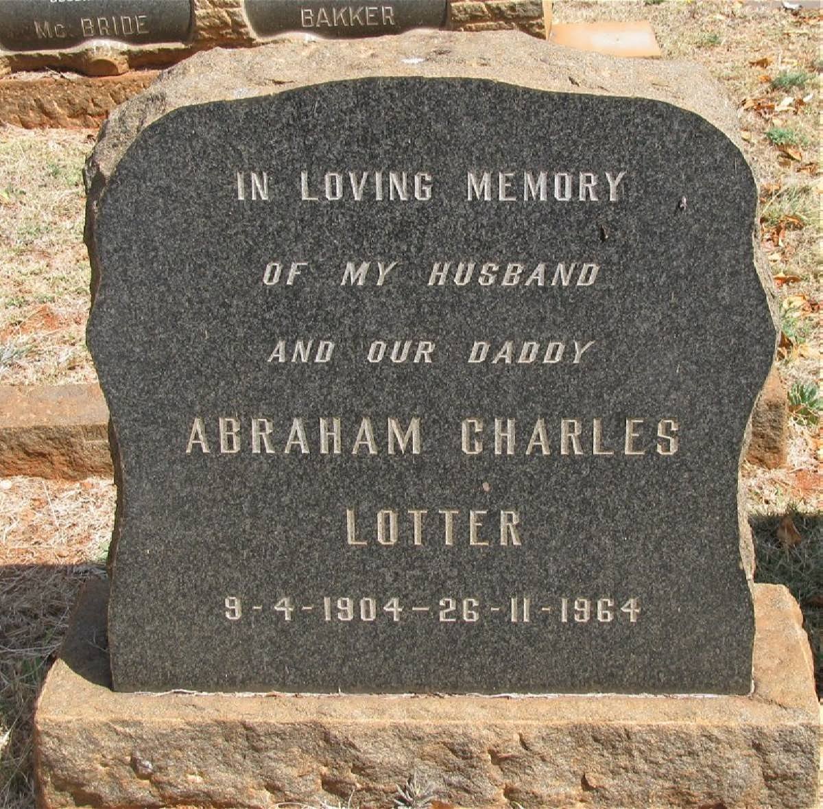 LOTTER Abraham Charles 1904-1964