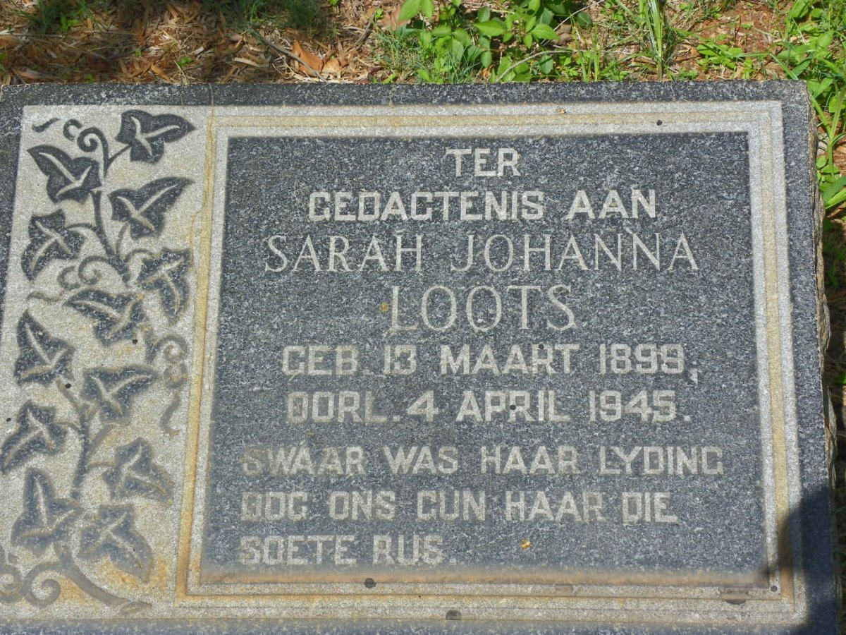 LOOTS Sarah Johanna 1899-1945