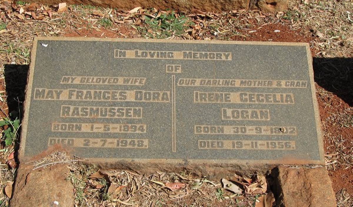 LOGAN Irene Cecelia 18?2-1956 :: RASMUSSEN May Frances Dora 1894-1948