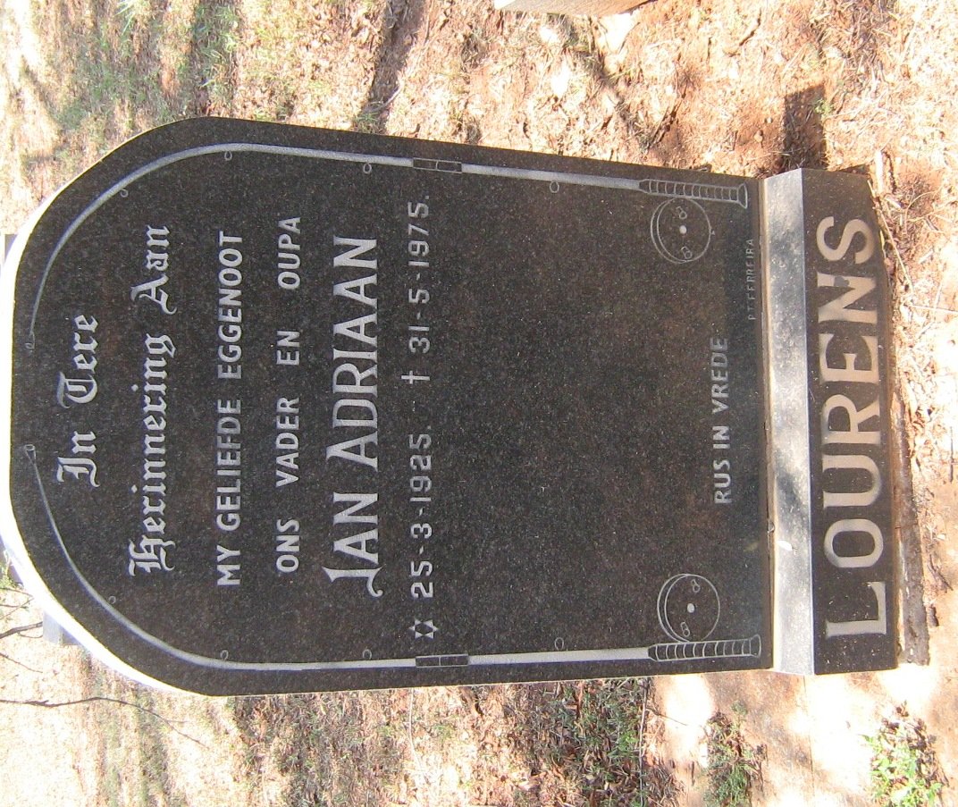 LOURENS Jan Adriaan 1925-1975