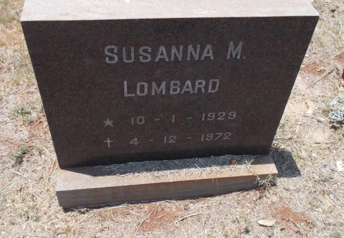 LOMBARD Susanna M. 1929-1972