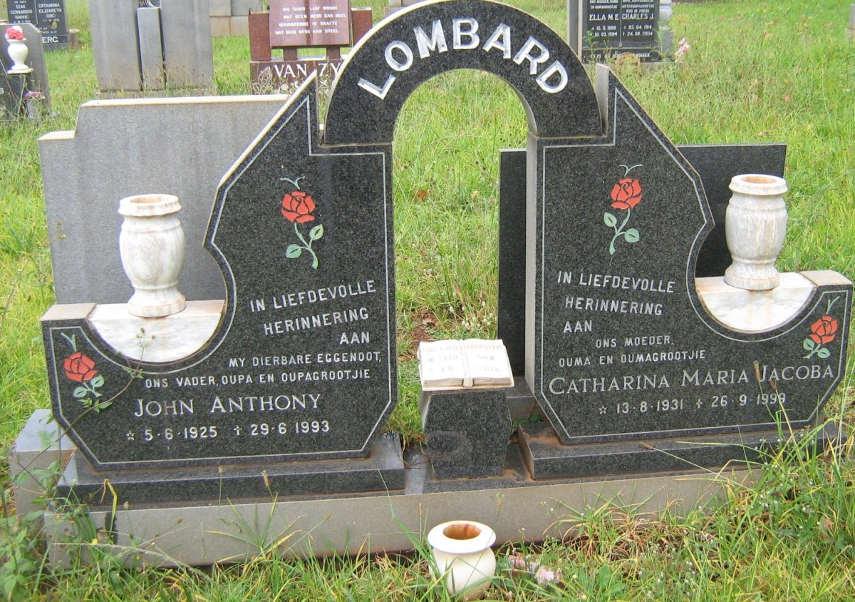 LOMBARD John Anthony 1925-1993 &amp; Catharina Maria Jacoba 1931-1999
