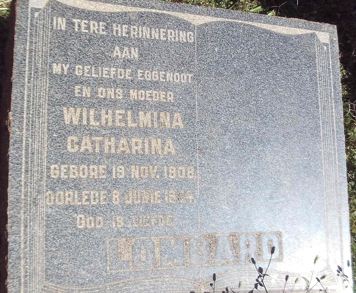LOMBARD Wilhelmina Catharina 1908-1994