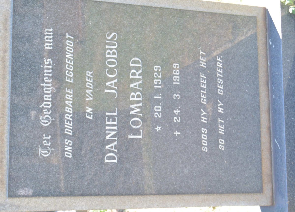 LOMBARD Daniel Jacobus 1929-1969