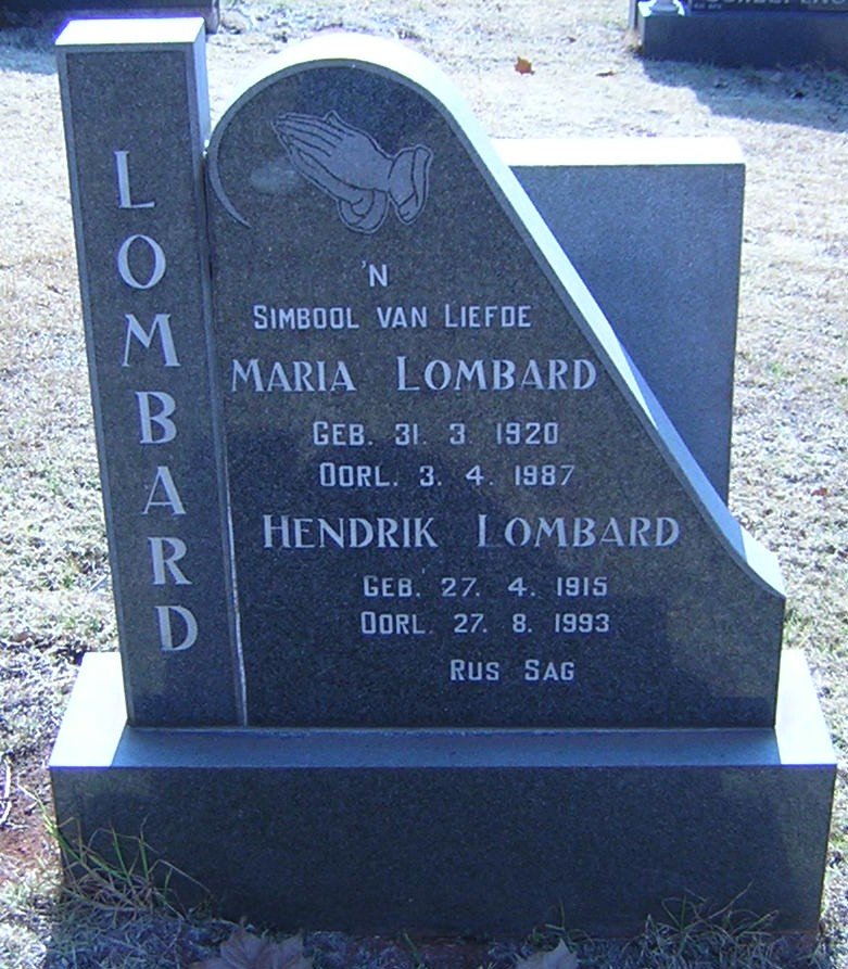 LOMBARD Hendrik 1915-1993 &amp; Maria 1920-1987