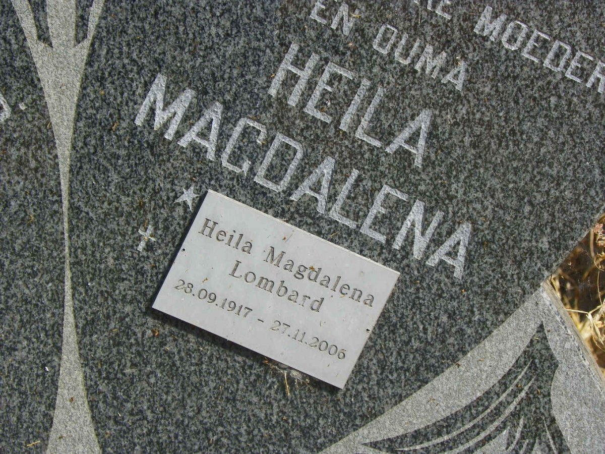 LOMBARD Heila Magdalena 1917-2006
