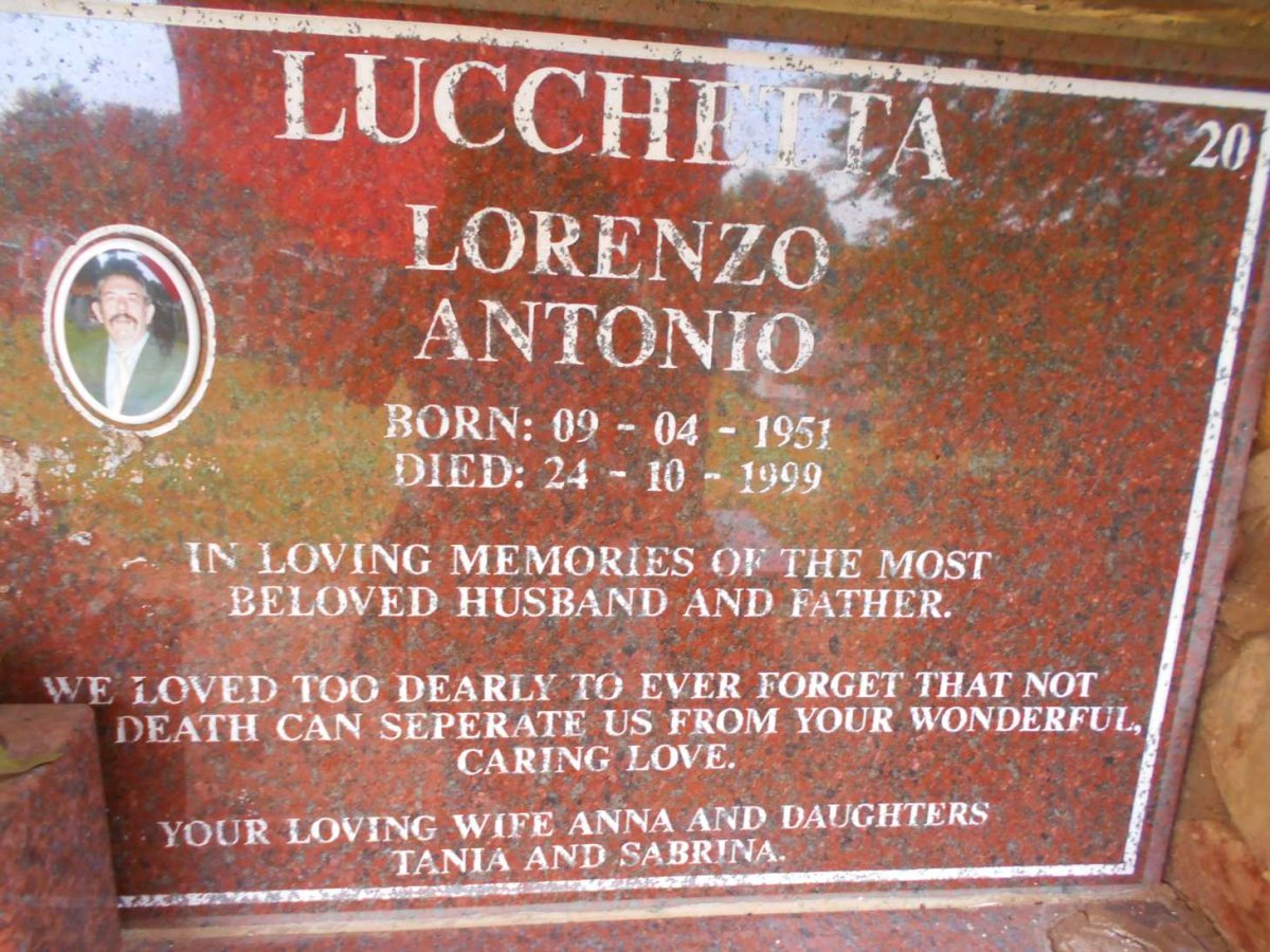 LUCCHETTA Lorenzo Antonio 1951-1999