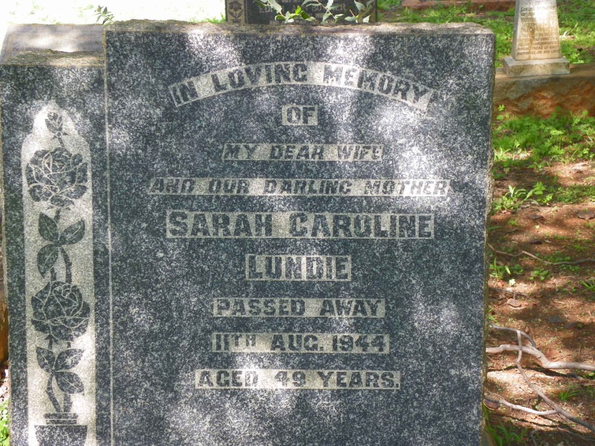LUNDIE Sarah Caroline -1944