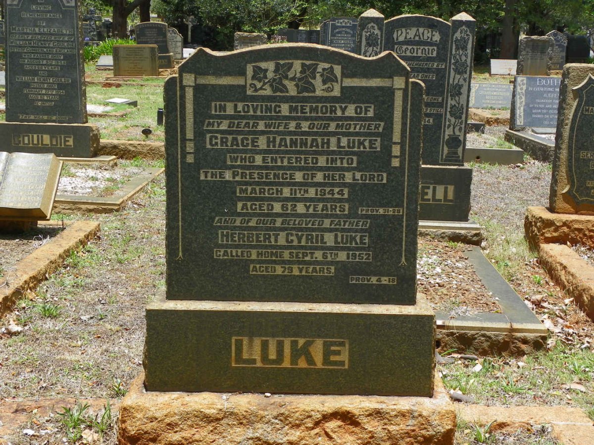 LUKE Herbert Cyril -1952 &amp; Grace Hannah -1944