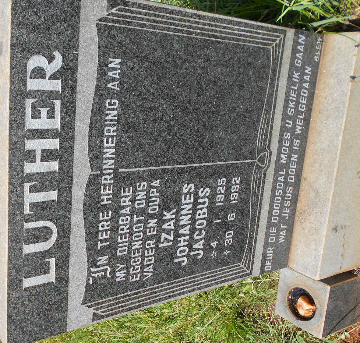 LUTHER Izak Johannes Jacobus 1925-1982