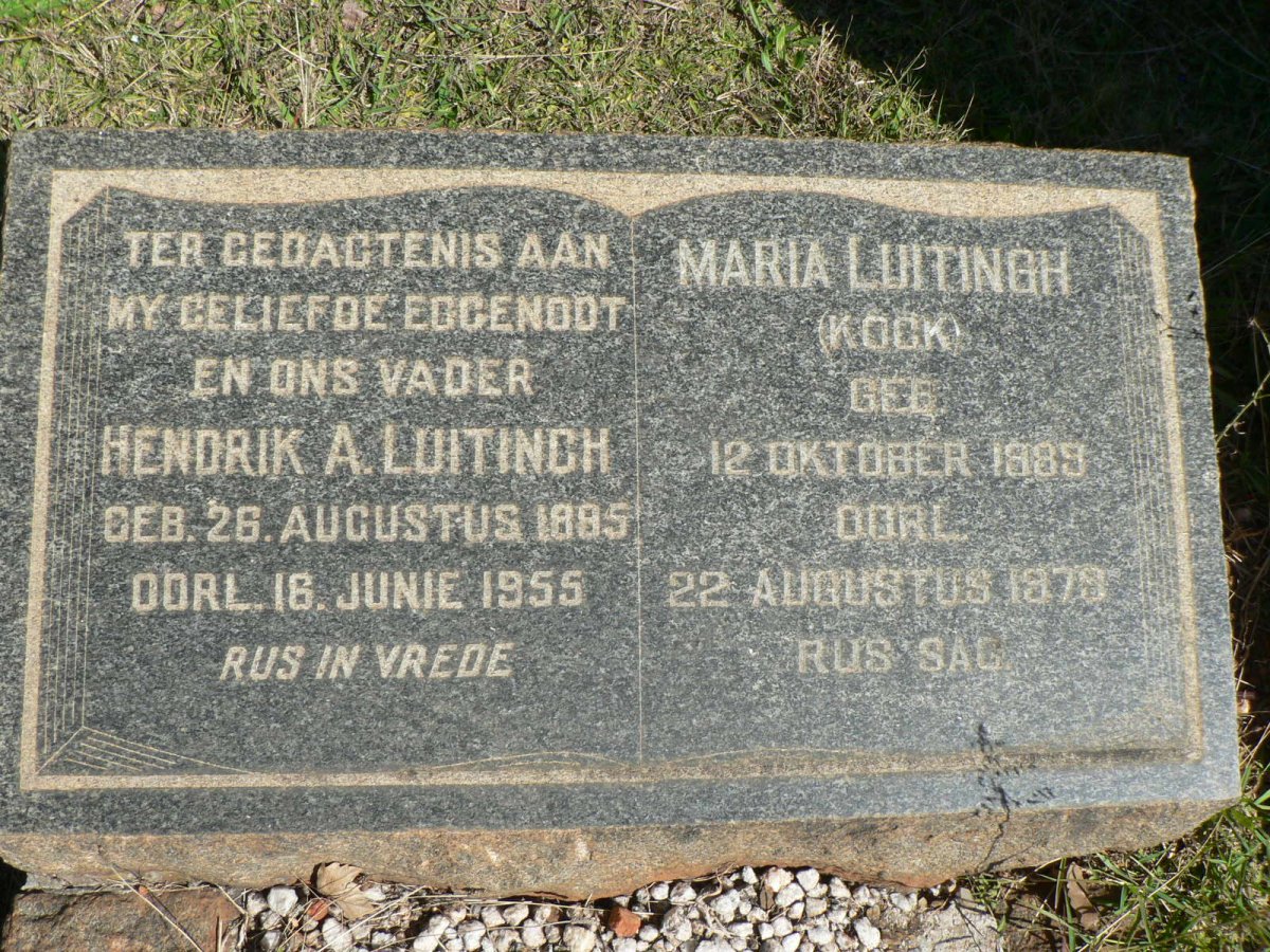 LUITINGH Hendrik A. 1885-1955 &amp; Maria KOCK 1889-1979