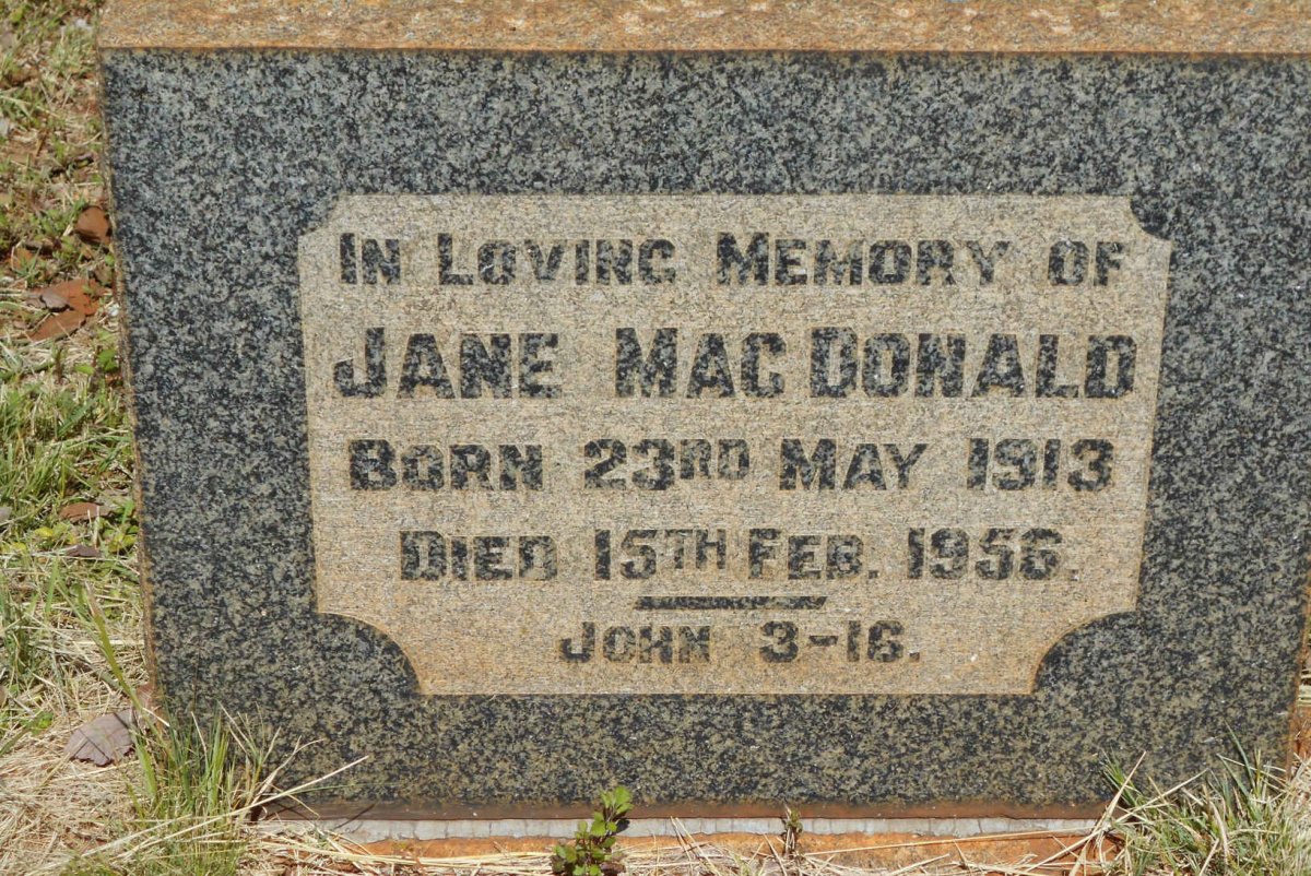 MACDONALD Jane 1913-1956