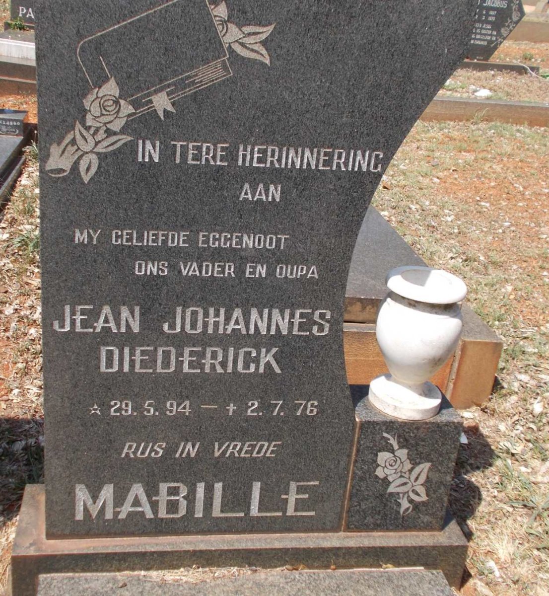 MABILLE Jean Johannes Diederick 1894-1976