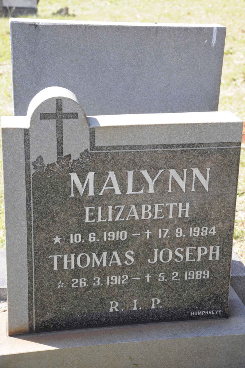 MALYNN Thomas Joseph 1912-1989 &amp; Elizabeth 1910-1984