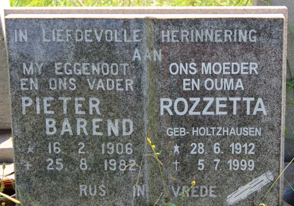 MAARTENS Pieter Barend 1906-1982 &amp; Rozzetta HOLTZHAUSEN 1912-1999