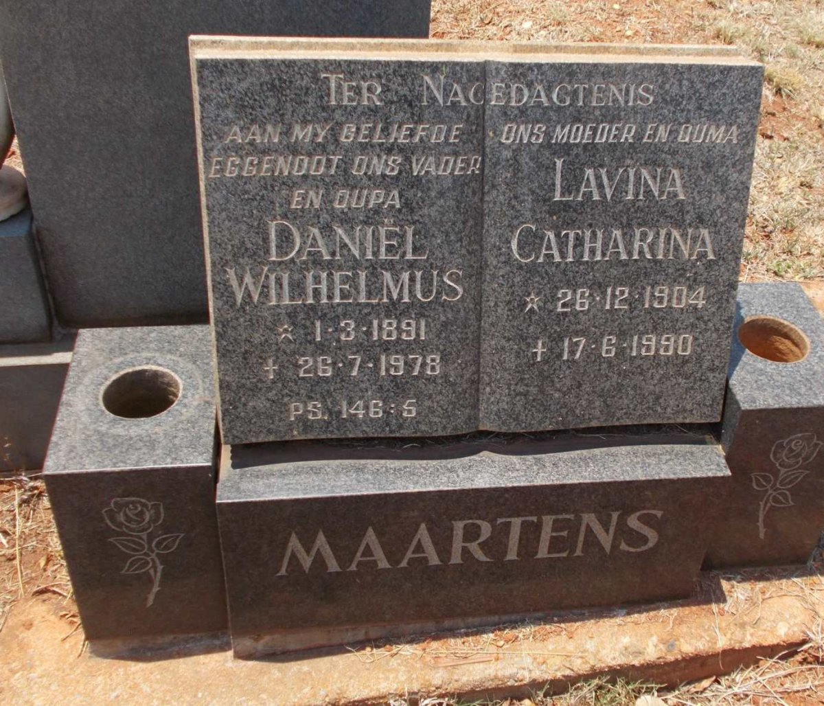 MAARTENS Daniël Wilhelmus 1891-1978 &amp; Lavina Catharina 1904-1990