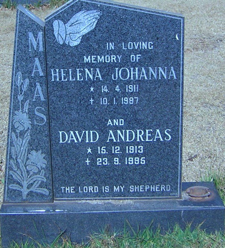 MAAS David Andreas 1913-1995 &amp; Helena Johanna 1911-1987