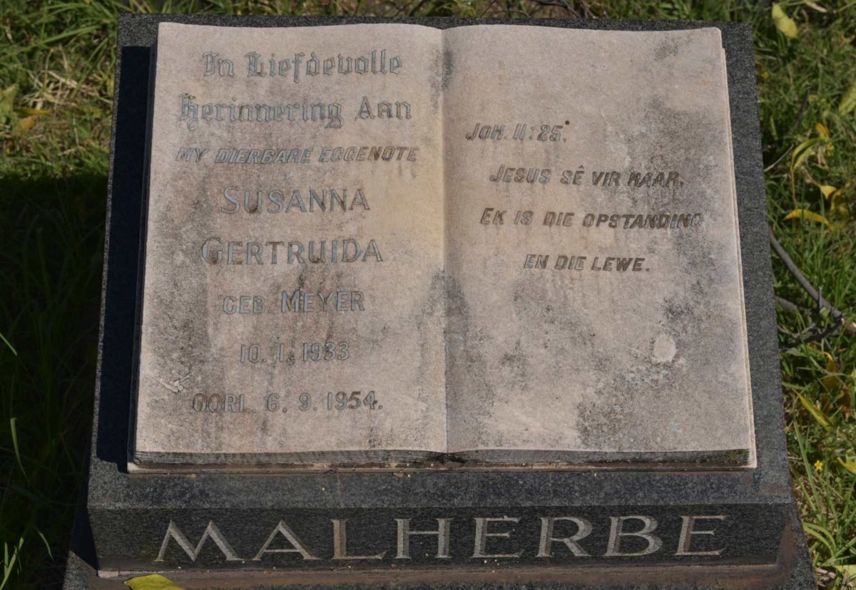 MALHERBE Susanna Gertruida nee MEYER 1933-1954
