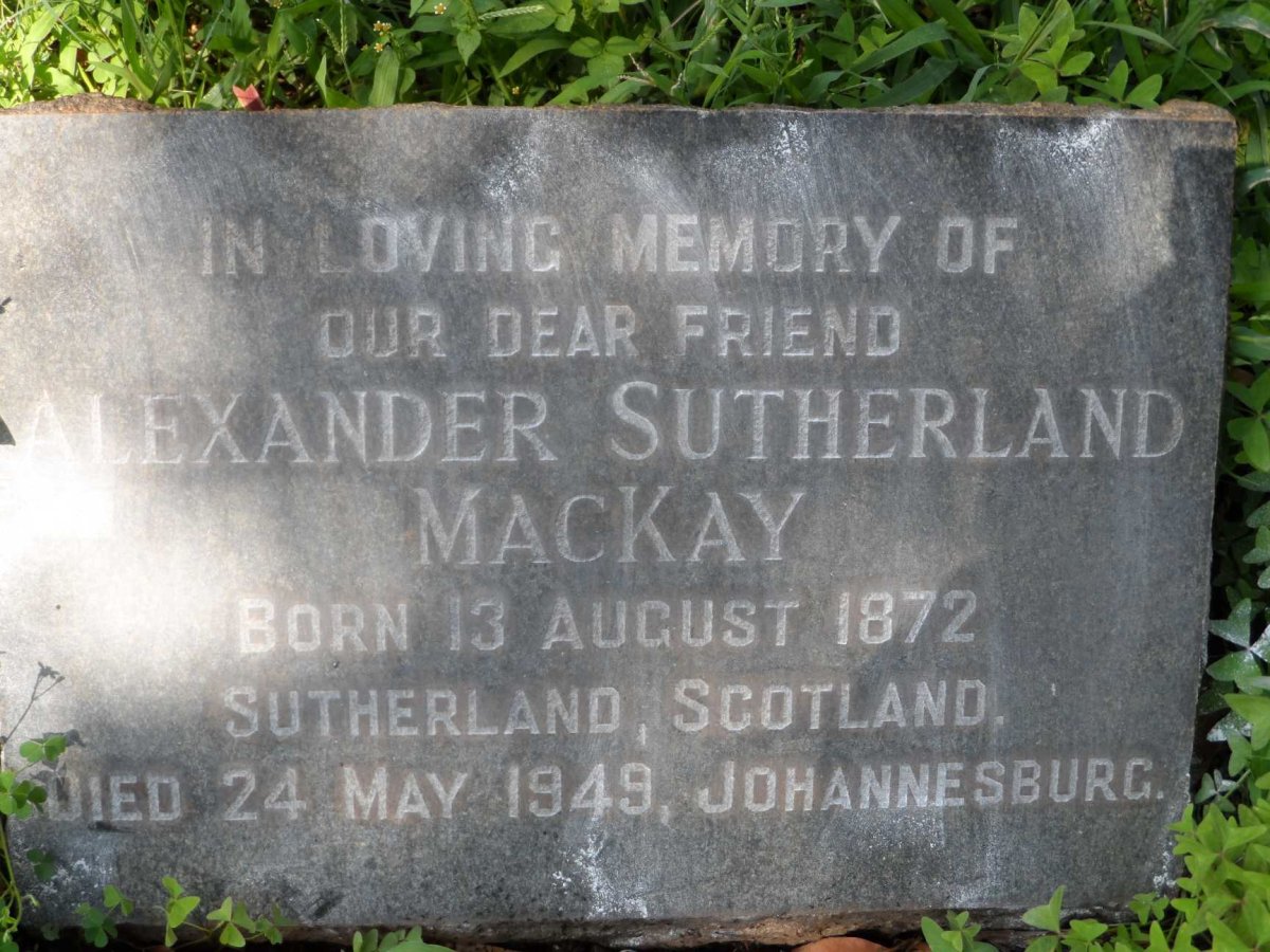 MACKAY Alexander Sutherland 1872-1949