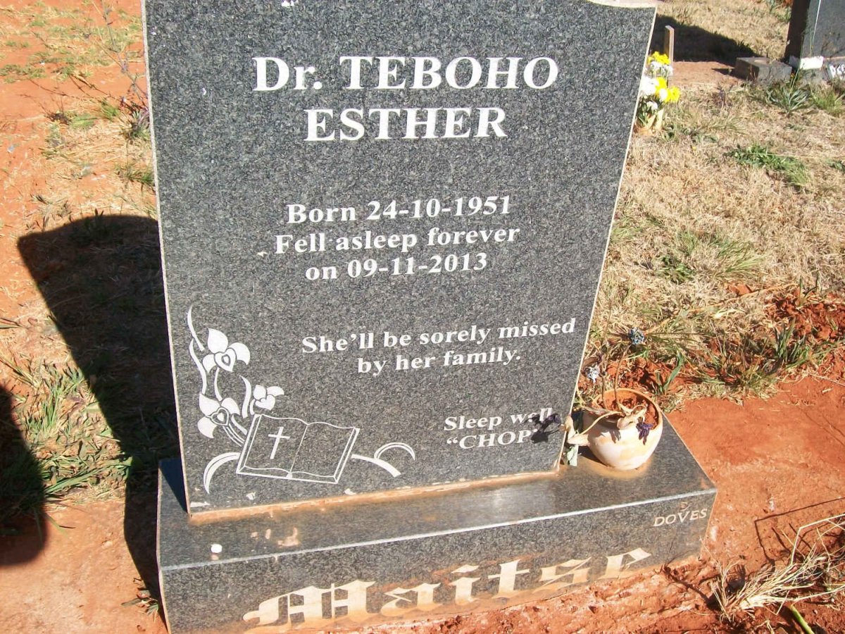 MAITSE Teboho Esther 1951-2013