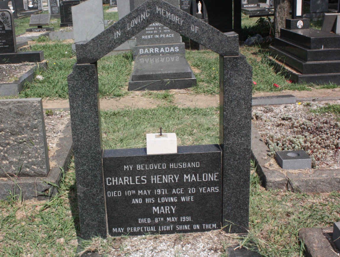 MALONE Charles Henry -1971 &amp; Mary -1991