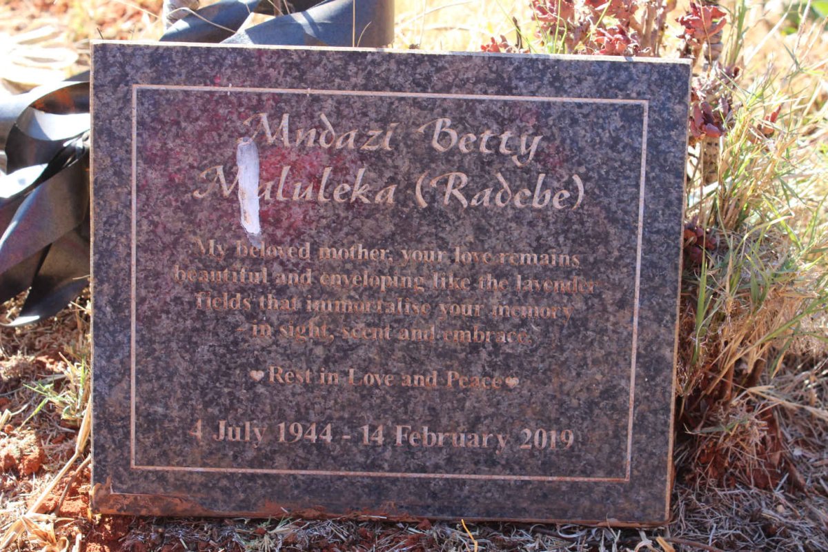 MALULEKA Mndazi Betty nee RADEBE 1944-2019