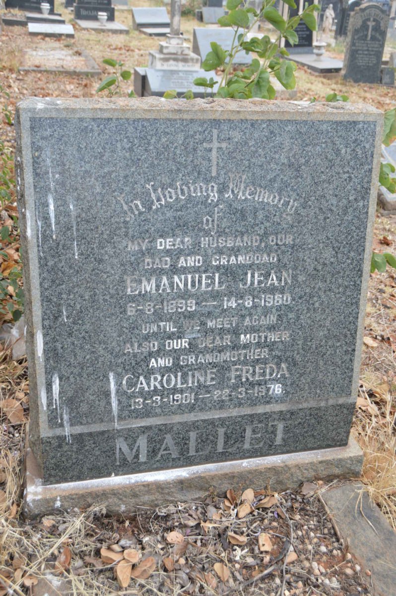 MALLET Emanuel Jean 1899-1960 &amp; Caroline Freda 1901-1976